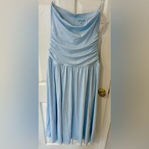 Abercrombie Light Blue Strapless Midi Dress